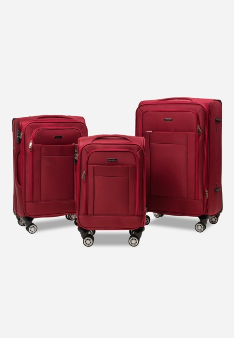 Komplet 3 walizek VADO z nylonu Red Komplet 3 walizek VADO z nylonu Red