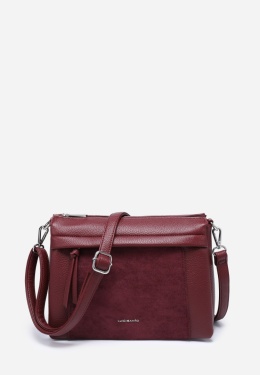 Torebka damska LUIGISANTO HS8117-Z Bordo z zamszem