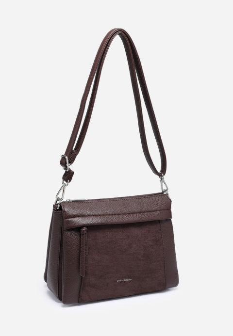 Torebka damska LUIGISANTO HS8117-Z D.Coffe z zamszem