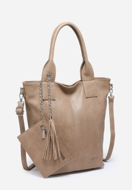 Torebka damska LUIGISANTO V1401 Beige/Taupe