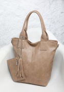 Torebka damska LUIGISANTO V1401 Beige/Taupe