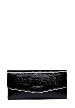 Portfel damski LUIGISANTO AE052 czarny lakierowany