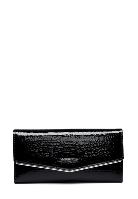 Portfel damski LUIGISANTO AE052 czarny lakierowany