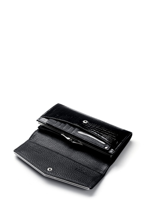 Portfel damski LUIGISANTO AE052 czarny lakierowany