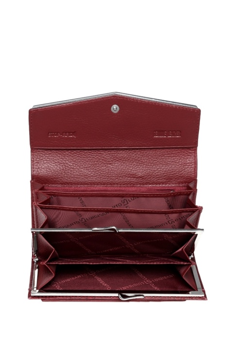 Portfel damski LUIGISANTO AE052 bordowy lakierowany