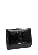 Portfel damski LUIGISANTO AE1009 czarny lakierowany