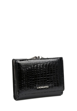 Portfel damski LUIGISANTO AE1009 czarny lakierowany