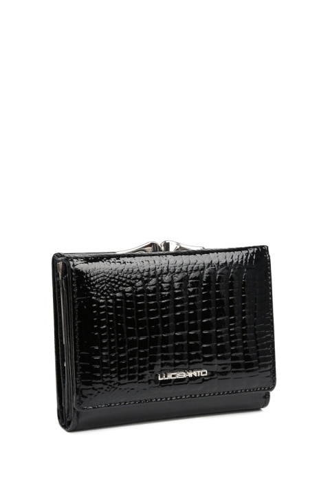 Portfel damski LUIGISANTO AE1009 czarny lakierowany