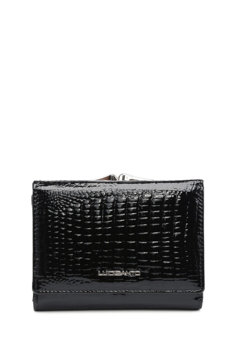 Portfel damski LUIGISANTO AE1009 czarny lakierowany