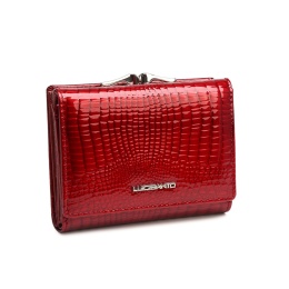 Portfel damski LUIGISANTO AE1009 czerwony lakierowany