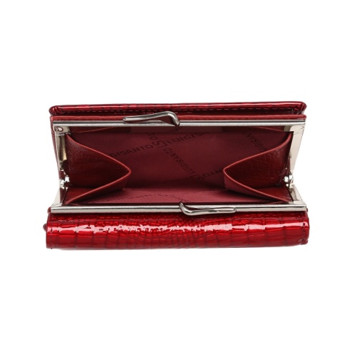 Portfel damski LUIGISANTO AE1009 czerwony lakierowany