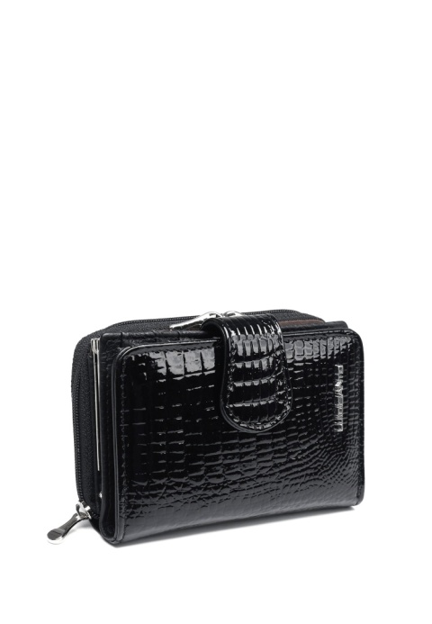 Portfel damski LUIGISANTO AE51-2 czarny lakierowany