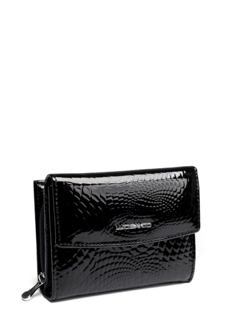Portfel damski LUIGISANTO CE05-1 czarny lakierowany