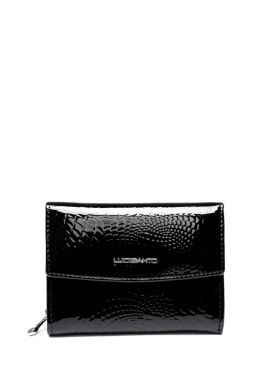 Portfel damski LUIGISANTO CE05-1 czarny lakierowany