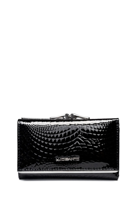 Portfel damski LUIGISANTO CE214 czarny lakierowany