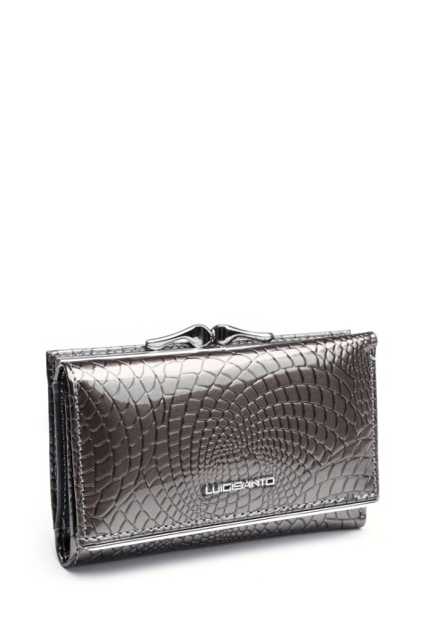 Portfel damski LUIGISANTO CE214 szary lakierowany