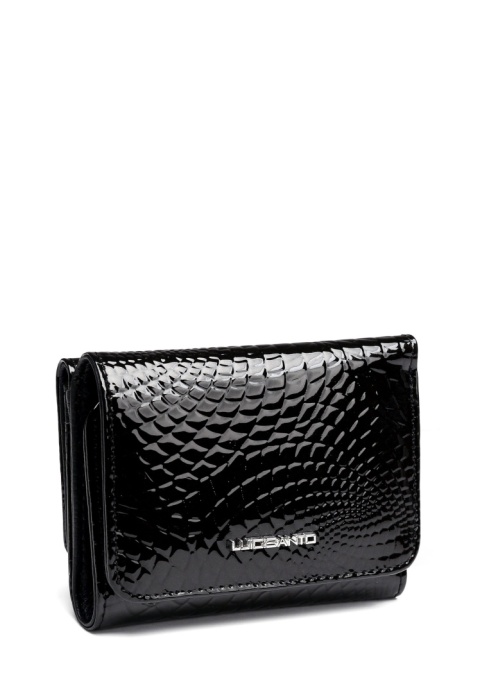 Portfel damski LUIGISANTO CE403-1 czarny lakierowany