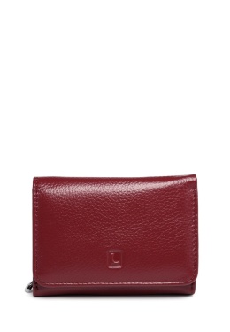 Portfel damski LUIGISANTO L043 bordowy matowy