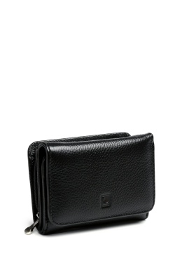 Portfel damski LUIGISANTO L043 czarny matowy