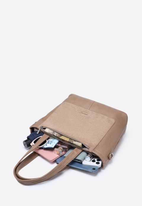 Torebka damska LUIGISANTO V8212-Z Beige/Taupe Torebka damska LUIGISANTO V8212-Z Beige/Taupe