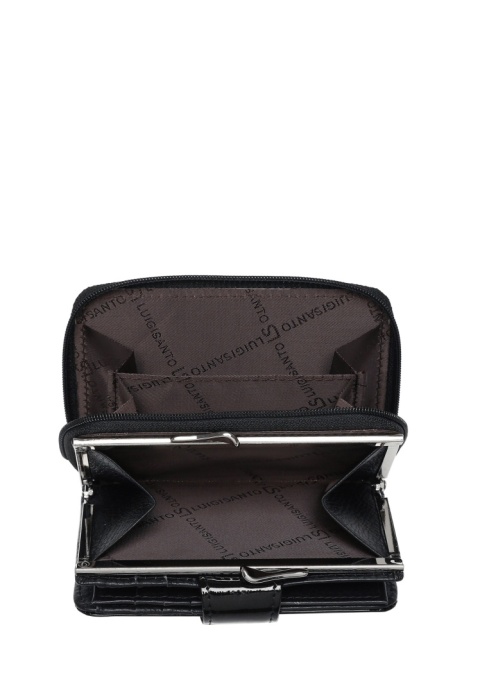 Portfel damski LUIGISANTO BC51-2 czarny lakierowany