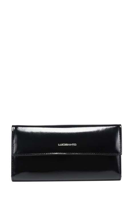 Portfel damski LUIGISANTO YL60 czarny lakierowany