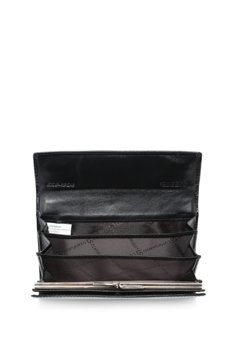 Portfel damski LUIGISANTO YL60 czarny lakierowany