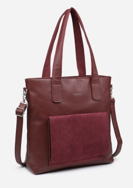 Torebka damska LUIGISANTO F6818-Z Bordo z zamszem