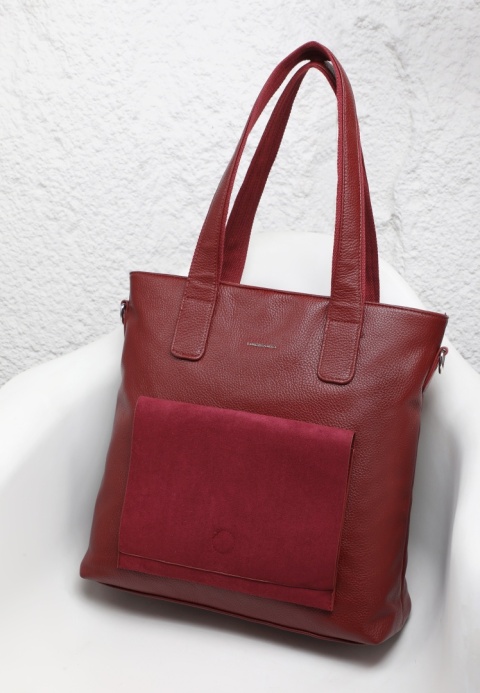 Torebka damska LUIGISANTO F6818-Z Bordo z zamszem