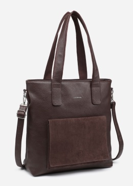 Torebka damska LUIGISANTO F6818-Z Coffe z zamszem