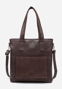 Torebka damska LUIGISANTO F6818-Z Coffe z zamszem