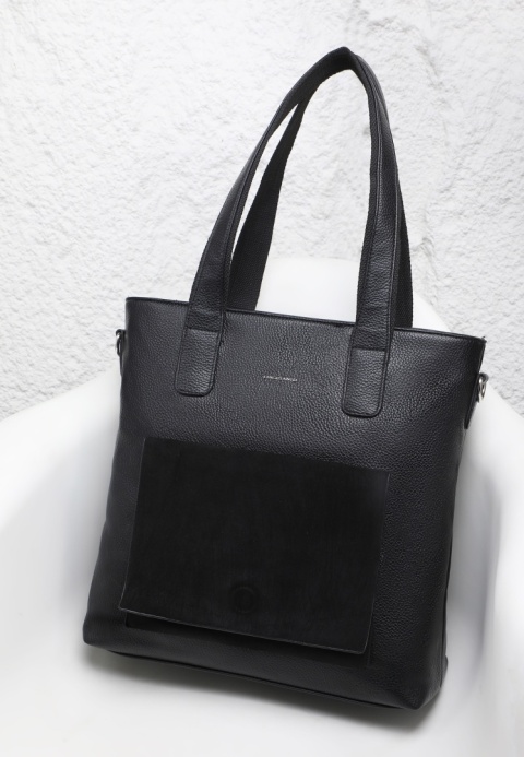 Torebka damska LUIGISANTO F6818-Z Black z zamszem