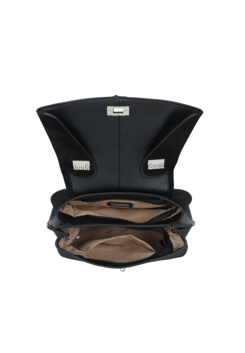 Elegancki kuferek z zamszem Luigisanto RX259136-2 czarny