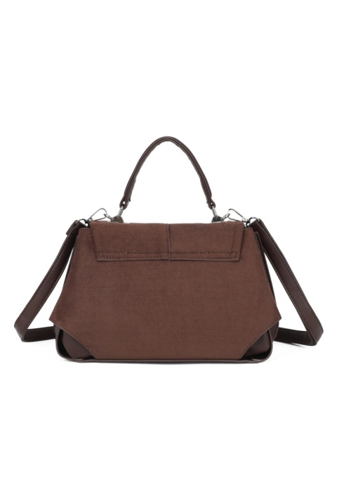 Elegancki kuferek z zamszem Luigisanto RX259136-2 czekoladowy