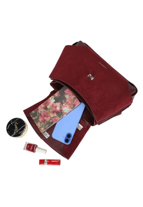Elegancki kuferek z zamszem Luigisanto RX259136-2 bordowy