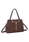 Modny kuferek damski LUIGISANTO RZ6938-1 coffee z zamszem