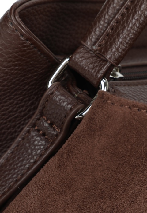 Modny kuferek damski LUIGISANTO RZ6938-1 coffee z zamszem