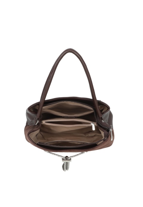 Modny kuferek damski LUIGISANTO RZ6938-1 coffee z zamszem