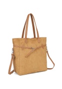 Modna duża zamszowa shopperka w kolorze khaki RX259242-5