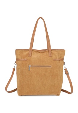 Modna duża zamszowa shopperka w kolorze khaki RX259242-5