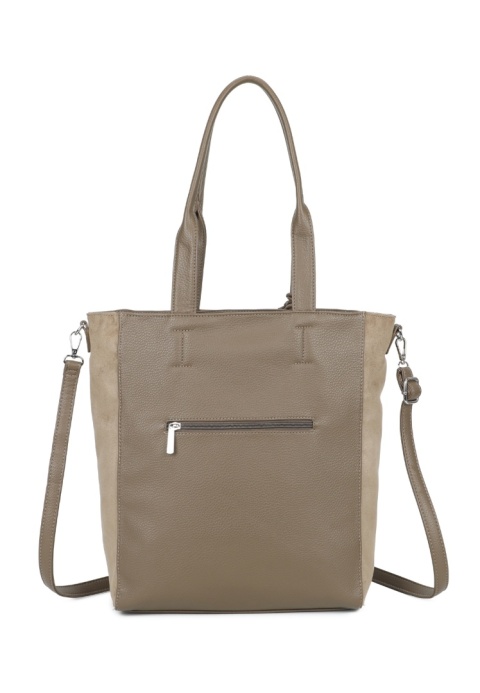 Modna shopperka z zamszem taupe RX258316