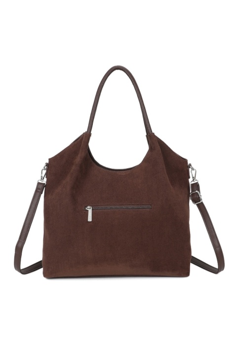 Modna zamszowa shopperka Luigisanto RG2592004-3 czekoladowa