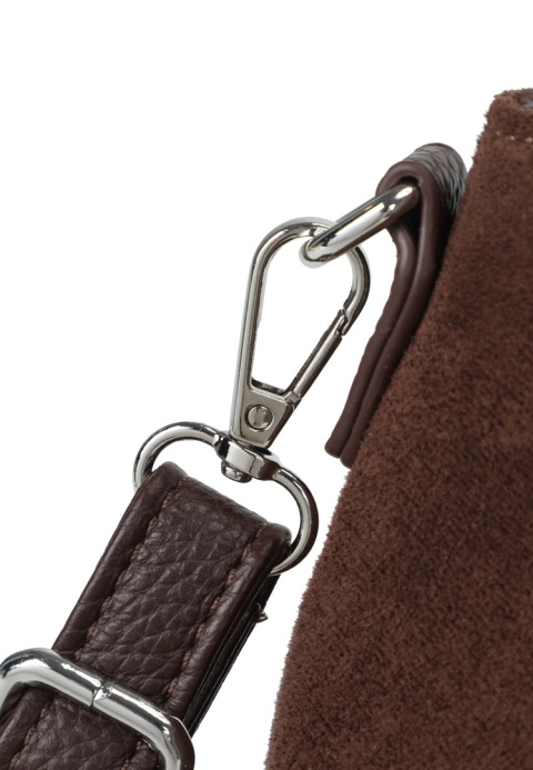 Modna zamszowa shopperka Luigisanto RG2592004-3 czekoladowa
