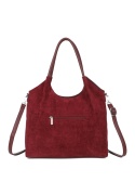 Modna zamszowa shopperka Luigisanto RG2592004-3 bordowa