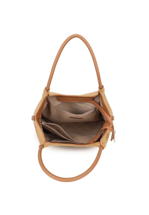Modna zamszowa shopperka Luigisanto RG2592004-3 khaki
