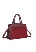 Modny kuferek damski Luigisanto RX258257-1 bordowy z zamszem