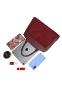 Modny kuferek damski Luigisanto RX258257-1 bordowy z zamszem