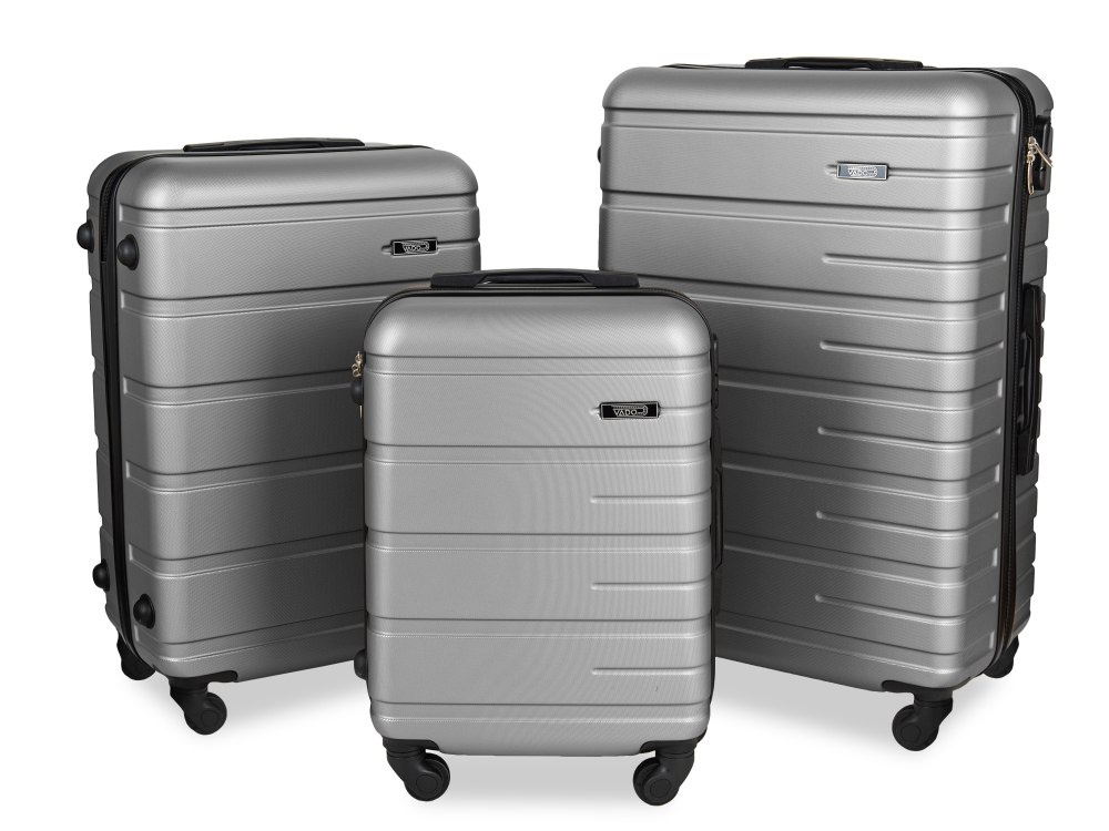 Mała Walizka Kabinowa Podróżna VADO 4015 Silver Grey Mała Walizka Kabinowa Podróżna VADO 4015 Silver Grey